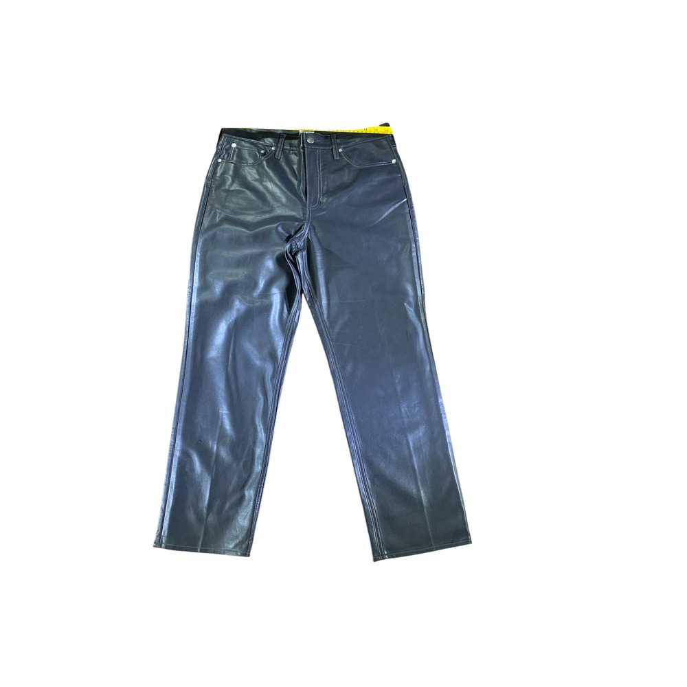 J.Crew Classic Straight Leg Black Faux‎ Leather Pants Women's Size 30 NWOT - Picture 3 of 6